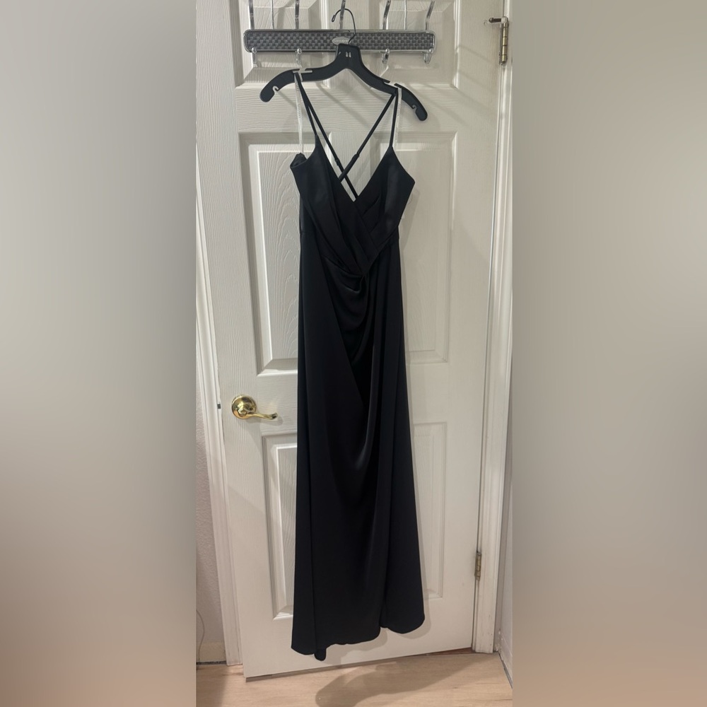 David's Bridal Black Strappy Gown